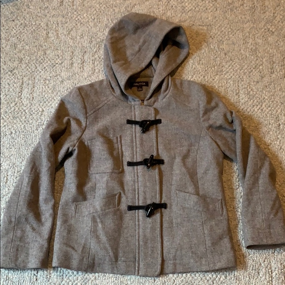 Nautical grey lined wool coat